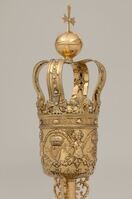 X1041 - silver-gilt mace_Anthony Nelme, 1683, detail with Irish lire.jpg; X1041; Mace; Mace